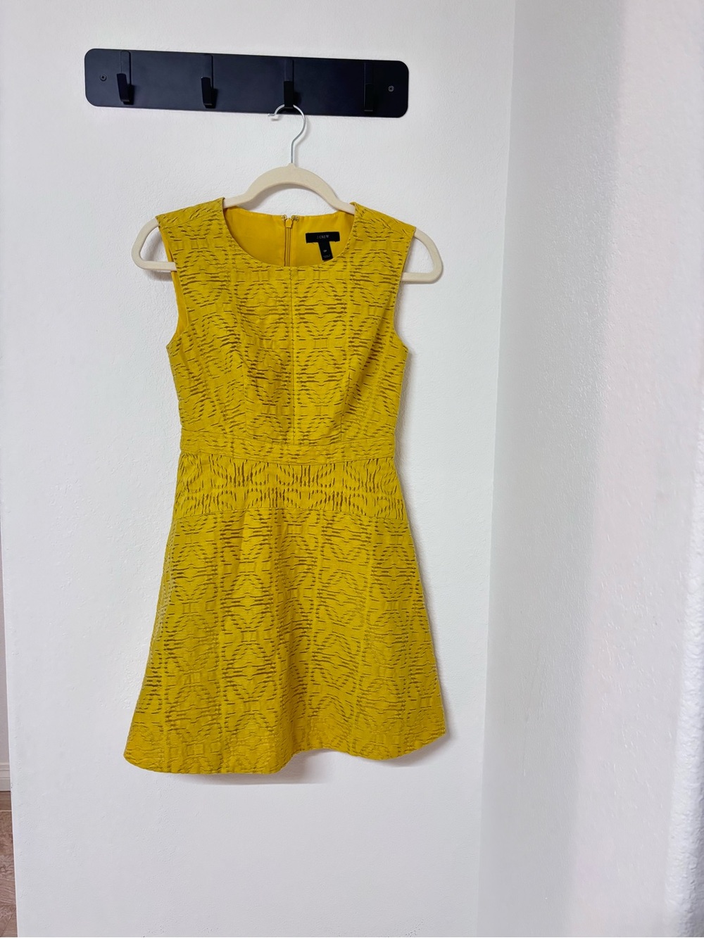 J. Crew Yellow Sleeveless Textured Fit-and-Flare Girls Dress